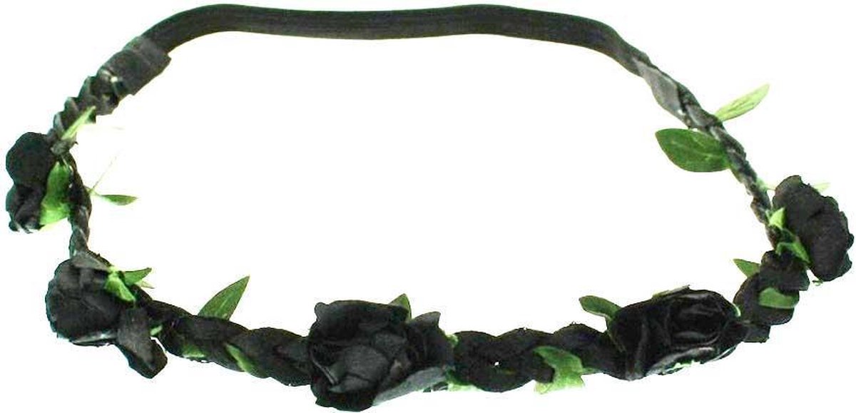 Zacs Alter Ego Haarband Rose black elastic Zwart